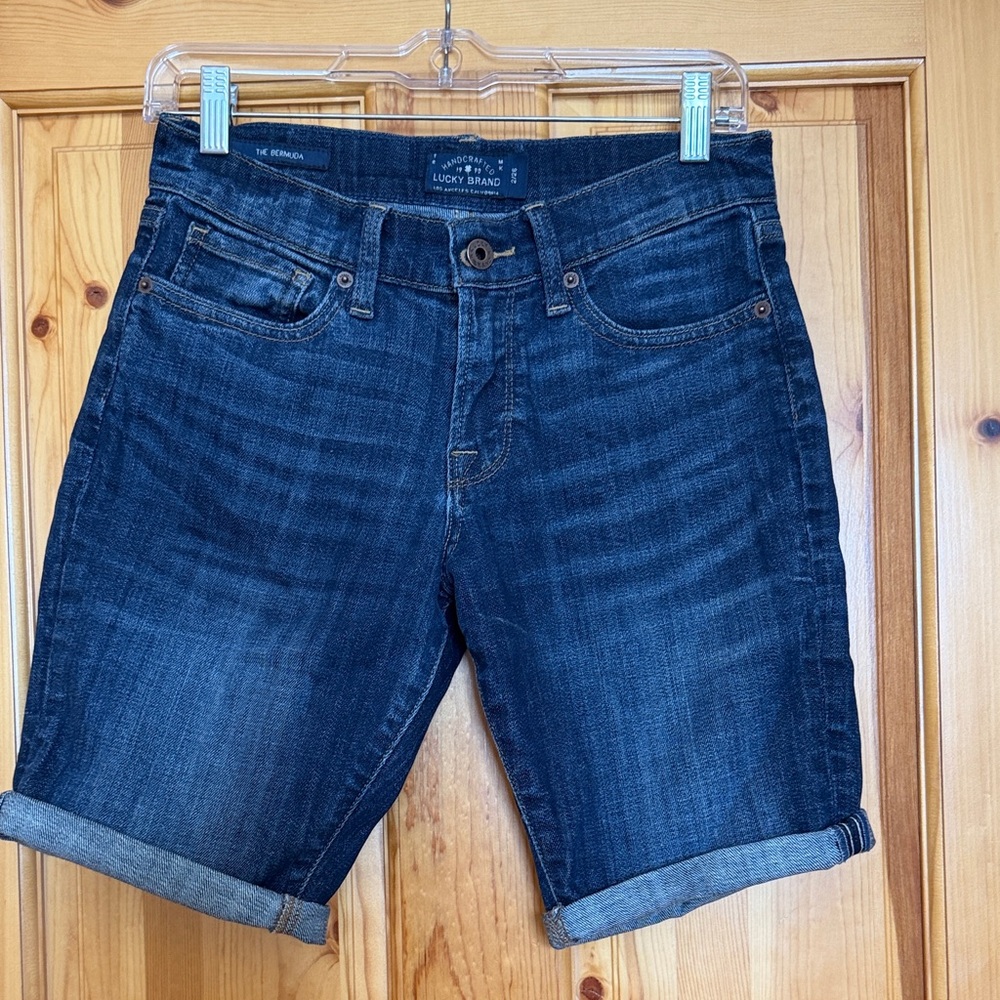 Lucky Brand Rolled Cuff Bermuda Denim Jean Shorts size 2/26